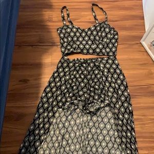 Two piece set - crop tank & shorts / maxi skirt